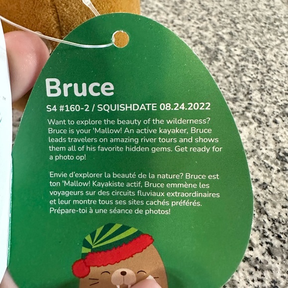 NWT 4” Bruce Christmas Squishmallow - Picture 3 of 3